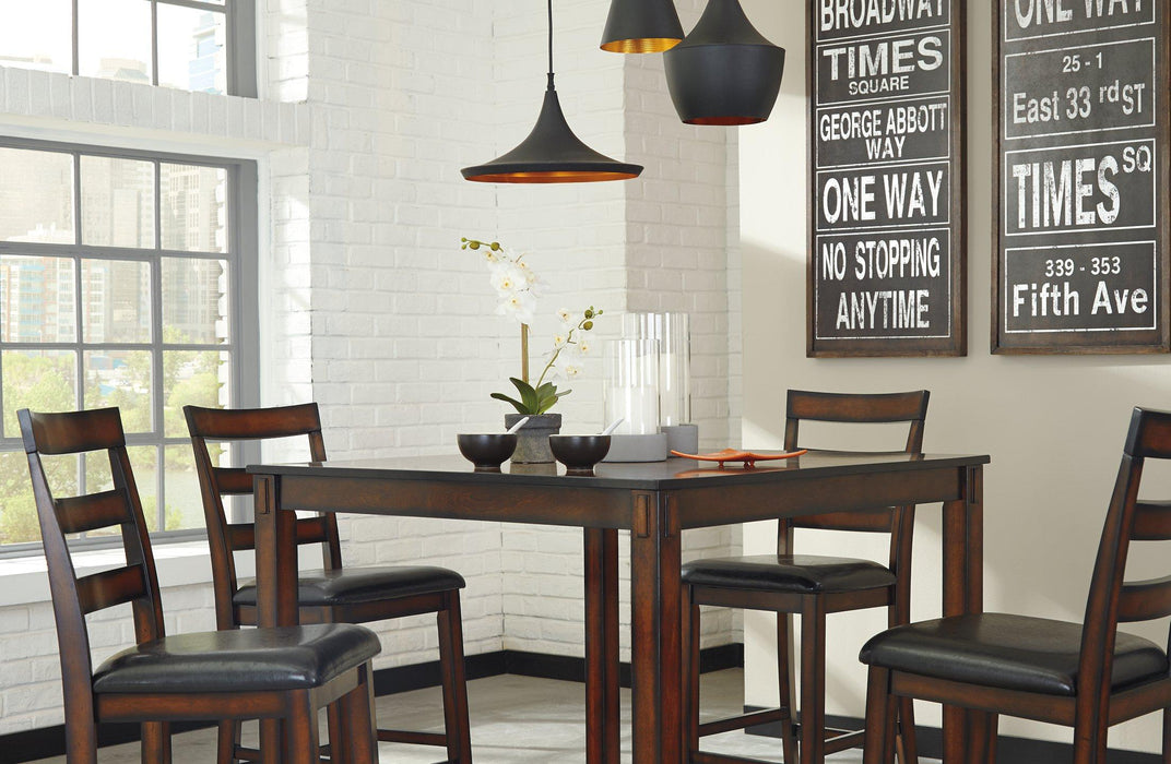 Coviar Counter Height Dining Table and Bar Stools (Set of 5) - Visions in Furniture (La Mirada, CA)