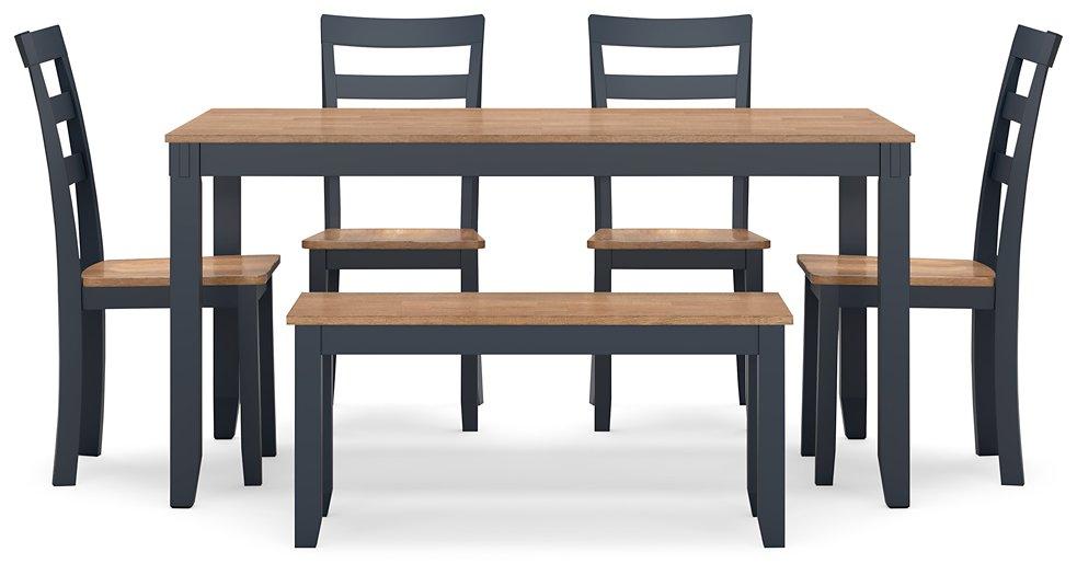 Gesthaven Dining Table with 4 Chairs and Bench (Set of 6) - Visions in Furniture (La Mirada, CA)