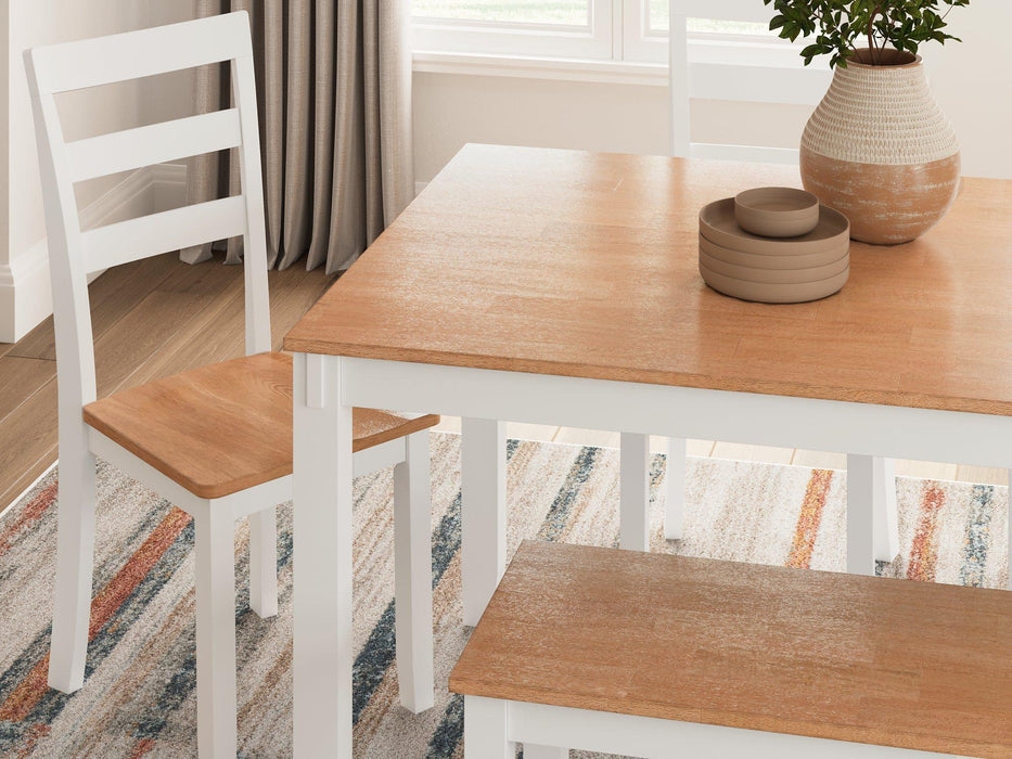 Gesthaven Dining Table with 4 Chairs and Bench (Set of 6) - Visions in Furniture (La Mirada, CA)