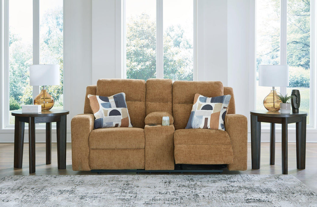 Kanlow Reclining Loveseat with Console - Visions in Furniture (La Mirada, CA)