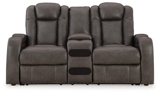 Fyne-Dyme Power Reclining Loveseat with Console - Visions in Furniture (La Mirada, CA)