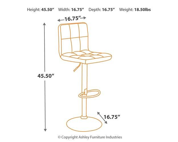 Bellatier Adjustable Height Bar Stool - Visions in Furniture (La Mirada, CA)