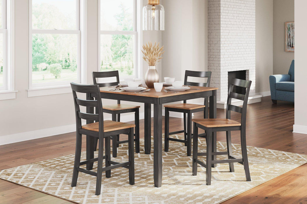 Gesthaven Counter Height Dining Table and 4 Barstools (Set of 5) - Visions in Furniture (La Mirada, CA)