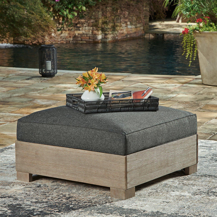 Citrine Park Outdoor Ottoman with Cushion - Visions in Furniture (La Mirada, CA)