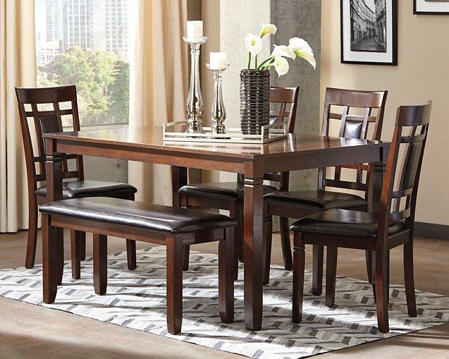 Bennox Dining Table and Chairs with Bench (Set of 6) - Visions in Furniture (La Mirada, CA)