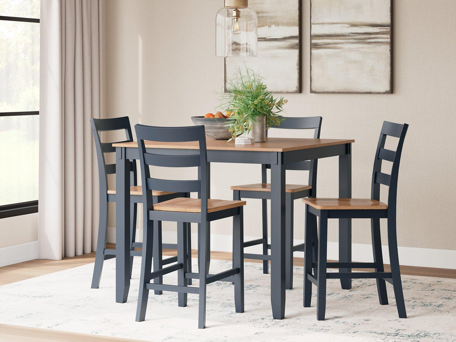 Gesthaven Counter Height Dining Table and 4 Barstools (Set of 5) - Visions in Furniture (La Mirada, CA)