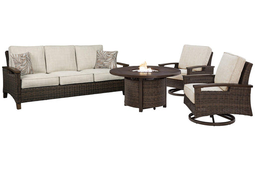 Paradise Trail Outdoor Sofa, Lounge Chairs and Fire Pit Table - Visions in Furniture (La Mirada, CA)