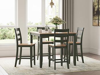 Gesthaven Counter Height Dining Table and 4 Barstools (Set of 5) - Visions in Furniture (La Mirada, CA)