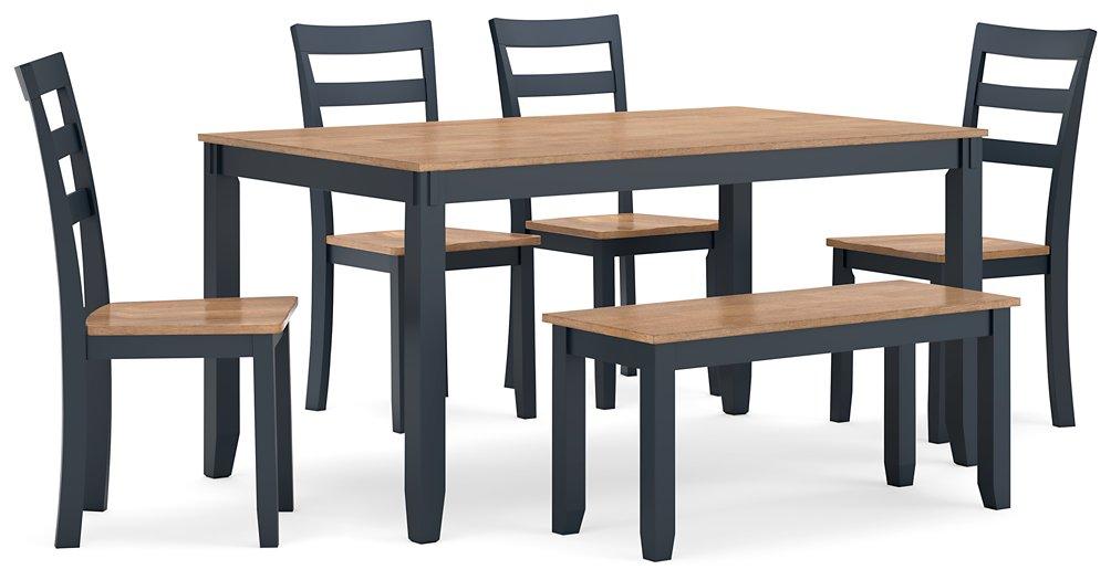 Gesthaven Dining Table with 4 Chairs and Bench (Set of 6) - Visions in Furniture (La Mirada, CA)
