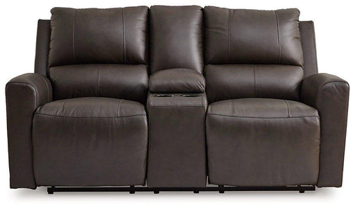 Boxmere Power Reclining Loveseat with Console - Visions in Furniture (La Mirada, CA)