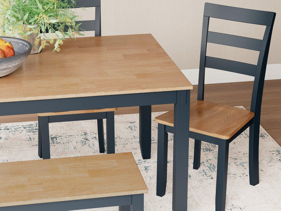 Gesthaven Dining Table with 4 Chairs and Bench (Set of 6) - Visions in Furniture (La Mirada, CA)