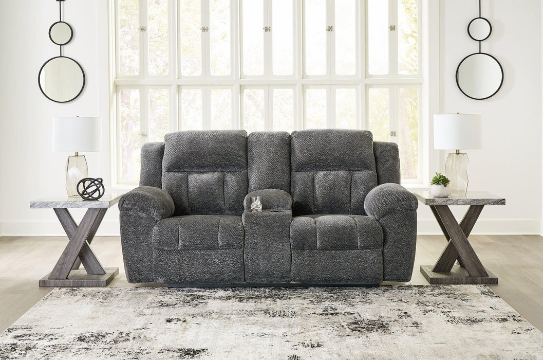 Frohn Reclining Loveseat with Console - Visions in Furniture (La Mirada, CA)