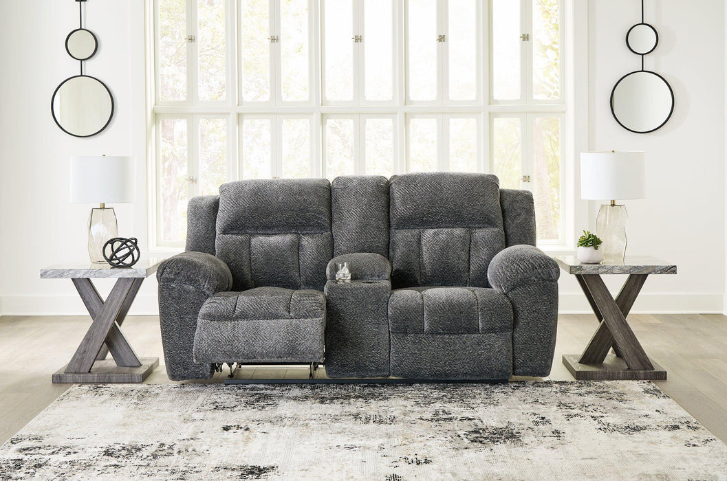 Frohn Reclining Loveseat with Console - Visions in Furniture (La Mirada, CA)