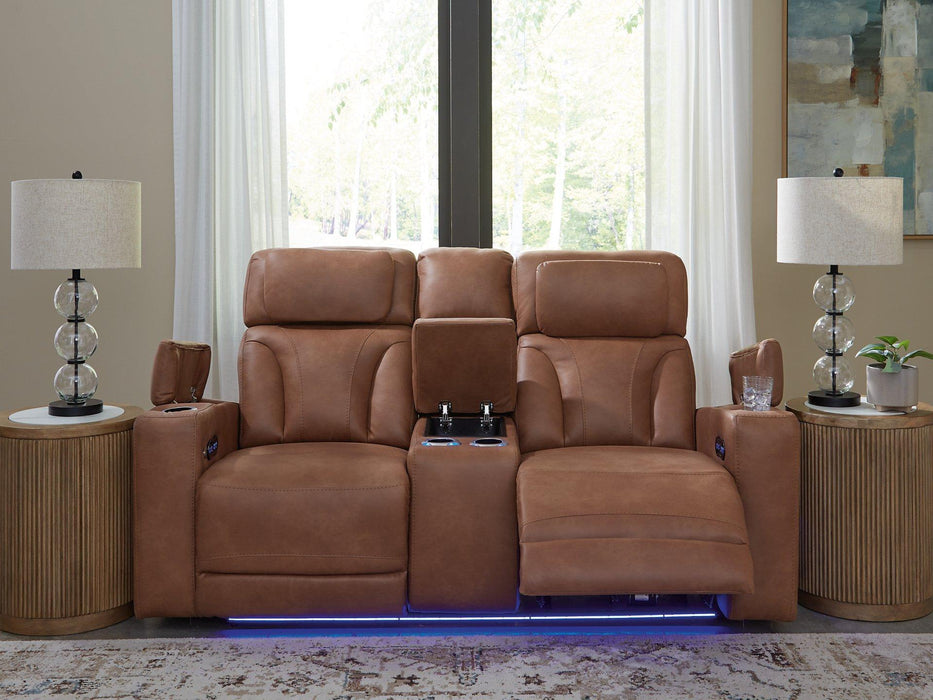 Clean-Slate Power Reclining Loveseat with Console - Visions in Furniture (La Mirada, CA)
