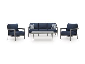 Gali Outdoor Sofa/Chairs/Table Set (Set of 4) - Visions in Furniture (La Mirada, CA)