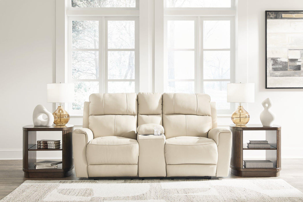 Dahlmoore Power Reclining Loveseat with Console - Visions in Furniture (La Mirada, CA)