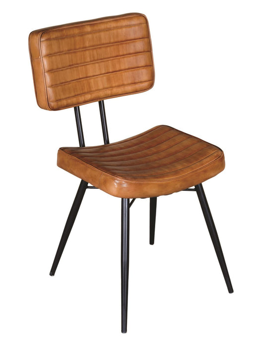 Misty Padded Side Chairs Camel and Black (Set of 2) - Visions in Furniture (La Mirada, CA)