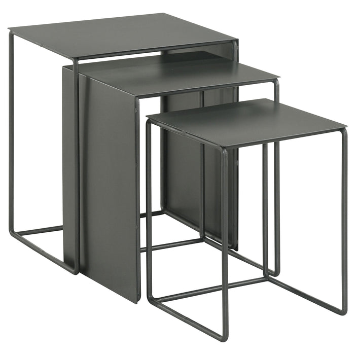 Imez 3-piece Rectangular Metal Nesting Table Grey - Visions in Furniture (La Mirada, CA)