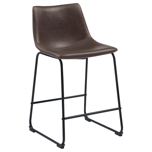Michelle Armless Counter Height Stools Two-tone Brown and Black (Set of 2) - Visions in Furniture (La Mirada, CA)