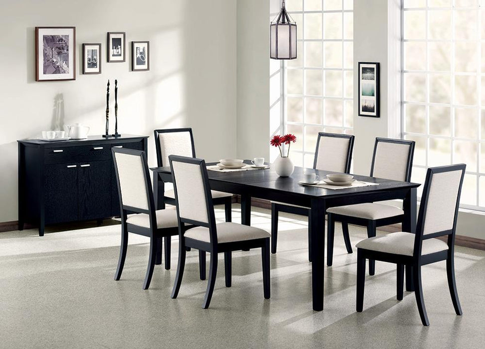 Louise Rectangular Dining Table with Extension Leaf Black - Visions in Furniture (La Mirada, CA)