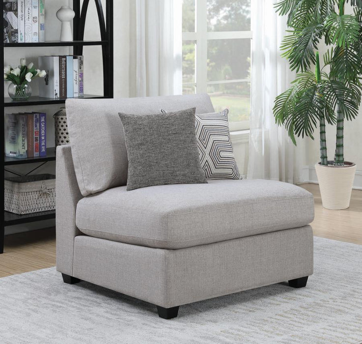 Cambria Upholstered Armless Chair Grey - Visions in Furniture (La Mirada, CA)