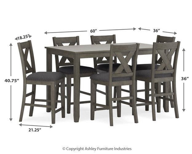 Caitbrook Counter Height Dining Table and Bar Stools (Set of 7) - Visions in Furniture (La Mirada, CA)