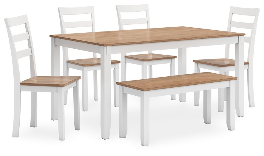 Gesthaven Dining Table with 4 Chairs and Bench (Set of 6) - Visions in Furniture (La Mirada, CA)