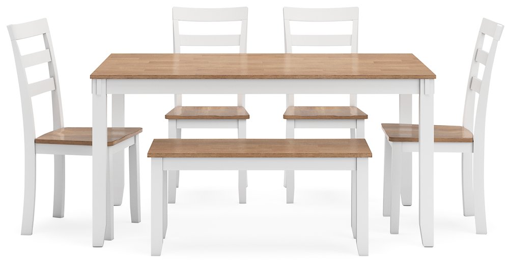 Gesthaven Dining Table with 4 Chairs and Bench (Set of 6) - Visions in Furniture (La Mirada, CA)