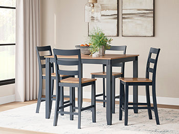 Gesthaven Counter Height Dining Table and 4 Barstools (Set of 5) - Visions in Furniture (La Mirada, CA)