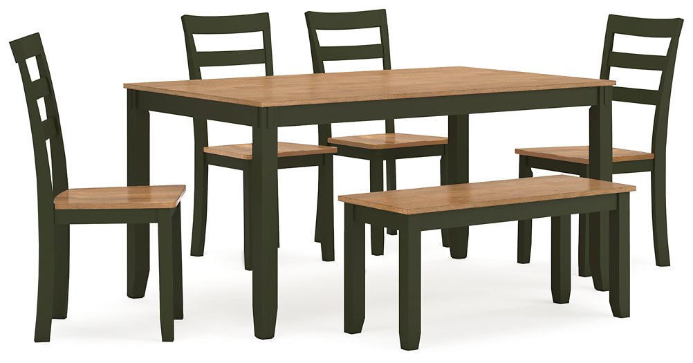 Gesthaven Dining Table with 4 Chairs and Bench (Set of 6) - Visions in Furniture (La Mirada, CA)