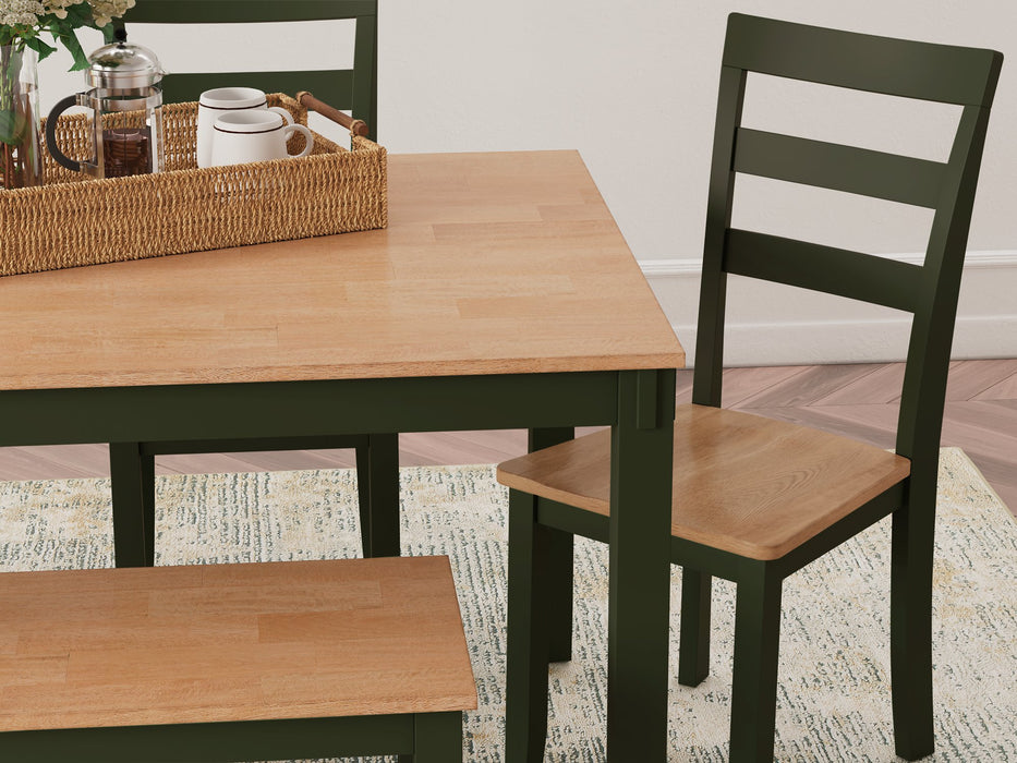 Gesthaven Dining Table with 4 Chairs and Bench (Set of 6) - Visions in Furniture (La Mirada, CA)