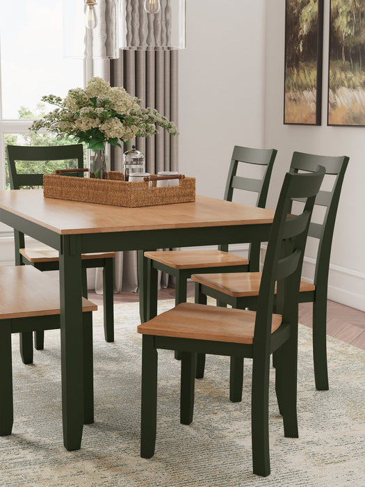 Gesthaven Dining Table with 4 Chairs and Bench (Set of 6) - Visions in Furniture (La Mirada, CA)