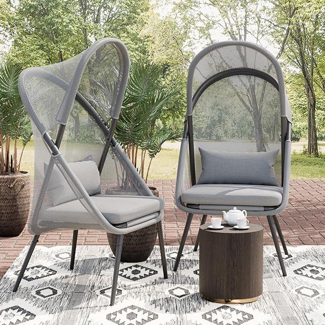 Alverta Foldable Chair Grey & Black (2/Ctn) - Visions in Furniture (La Mirada, CA)