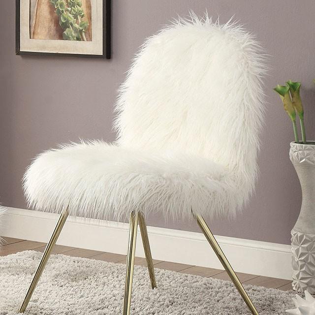 Caoimhe White/Gold Accent Chair - Visions in Furniture (La Mirada, CA)