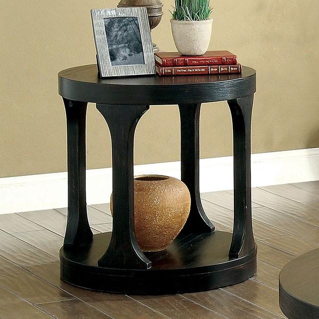 Carrie Antique Black End Table - Visions in Furniture (La Mirada, CA)