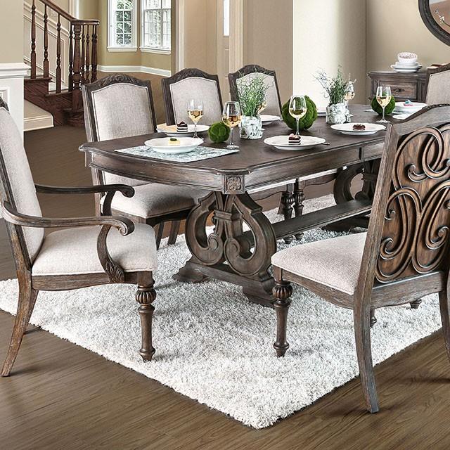 ARCADIA Rustic Natural Tone, Ivory Dining Table - Visions in Furniture (La Mirada, CA)