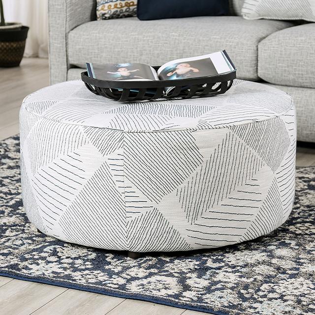 CHANCERY Ottoman, Gray/Navy - Visions in Furniture (La Mirada, CA)