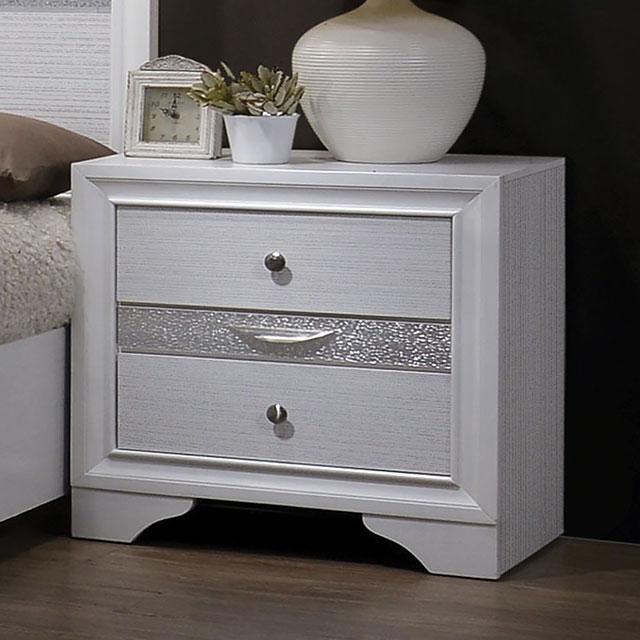 Chrissy White Night Stand - Visions in Furniture (La Mirada, CA)