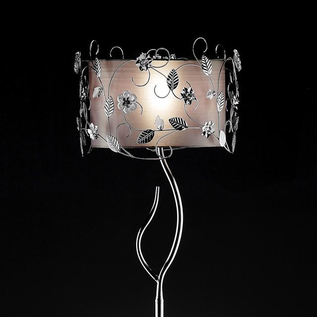 Elva Silver/Chrome Floor Lamp, Double Shade - Visions in Furniture (La Mirada, CA)