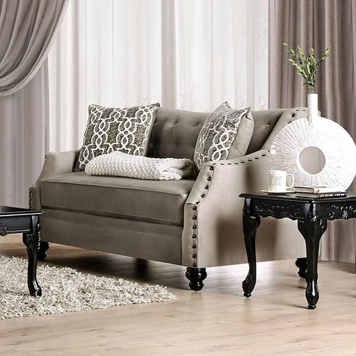 Ezrin Light Brown Love Seat - Visions in Furniture (La Mirada, CA)