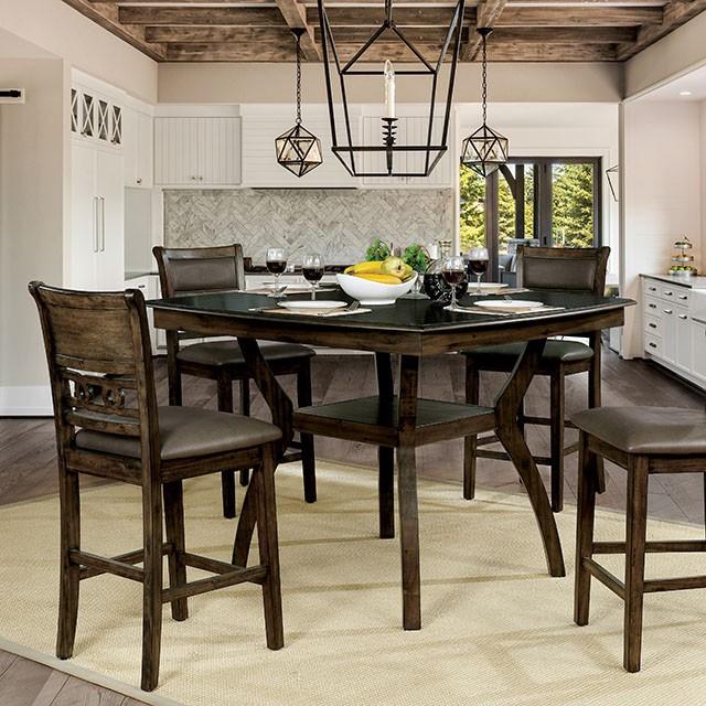 Flick Rustic Oak Counter Ht. Table - Visions in Furniture (La Mirada, CA)