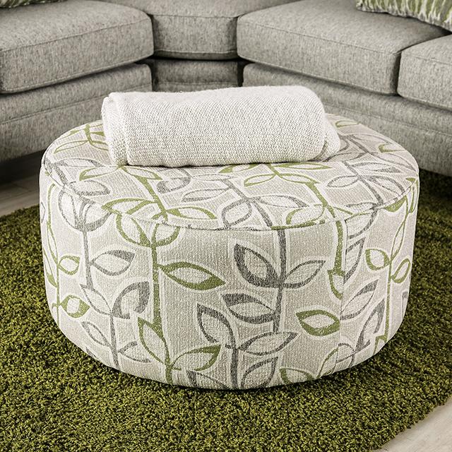 GARDNER Ottoman, Gray/Green - Visions in Furniture (La Mirada, CA)