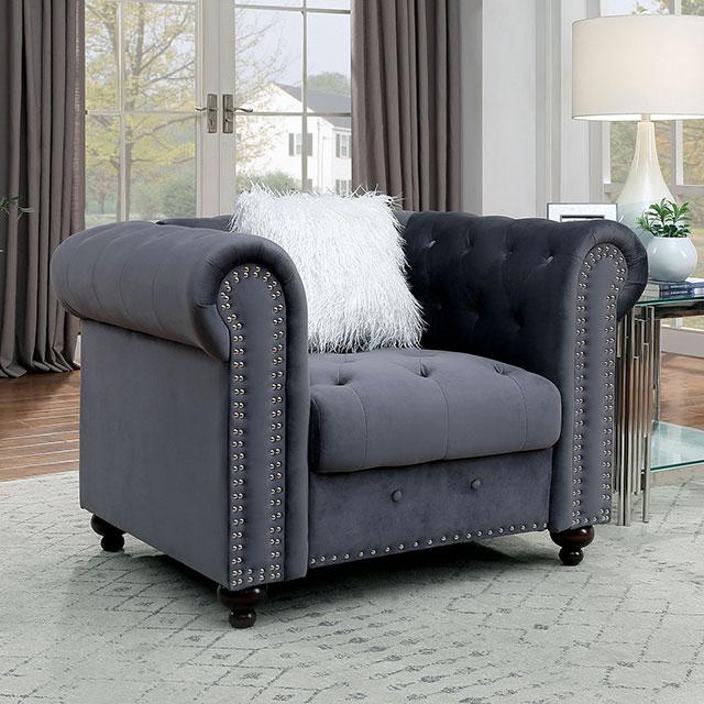 GIACOMO Chair, Gray - Visions in Furniture (La Mirada, CA)