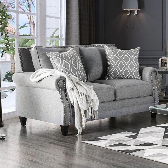 Giovanni Gray Love Seat - Visions in Furniture (La Mirada, CA)