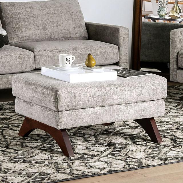 Harlech Gray Ottoman - Visions in Furniture (La Mirada, CA)