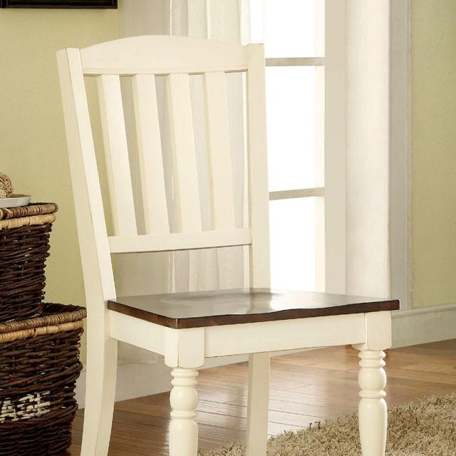 HARRISBURG Vintage White/Dark Oak Side Chair (2/CTN) - Visions in Furniture (La Mirada, CA)