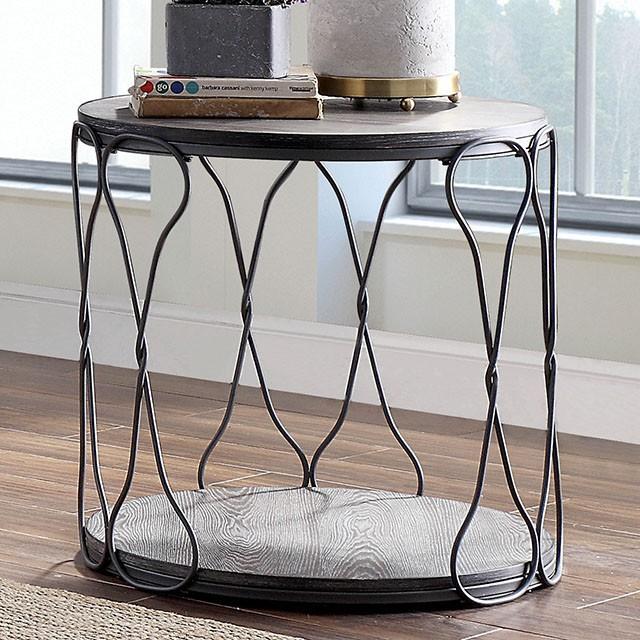 Hawdon Gray End Table - Visions in Furniture (La Mirada, CA)