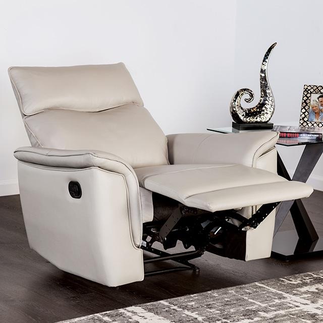 Bienne Recliner Chair White & Black - Visions in Furniture (La Mirada, CA)
