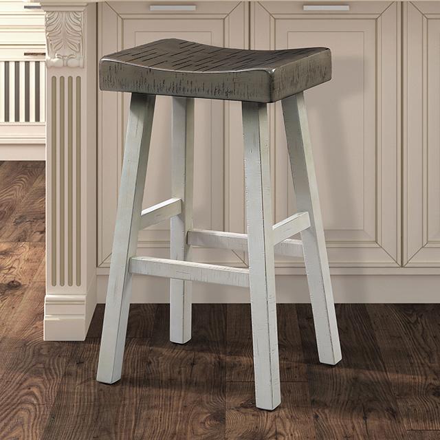 Biasca 29" Stool (2/CTN) White, Brown, & Black - Visions in Furniture (La Mirada, CA)