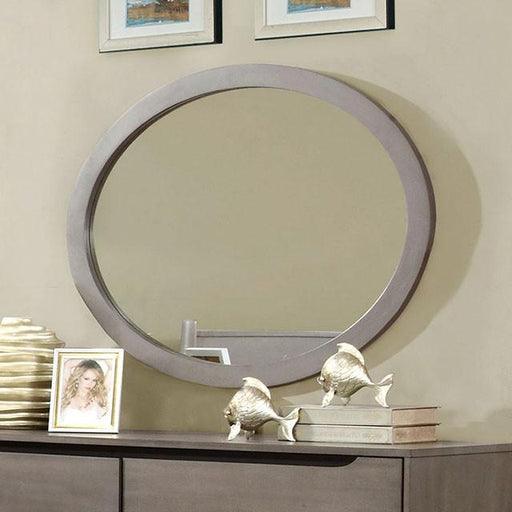 Lennart Gray Oval Mirror - Visions in Furniture (La Mirada, CA)